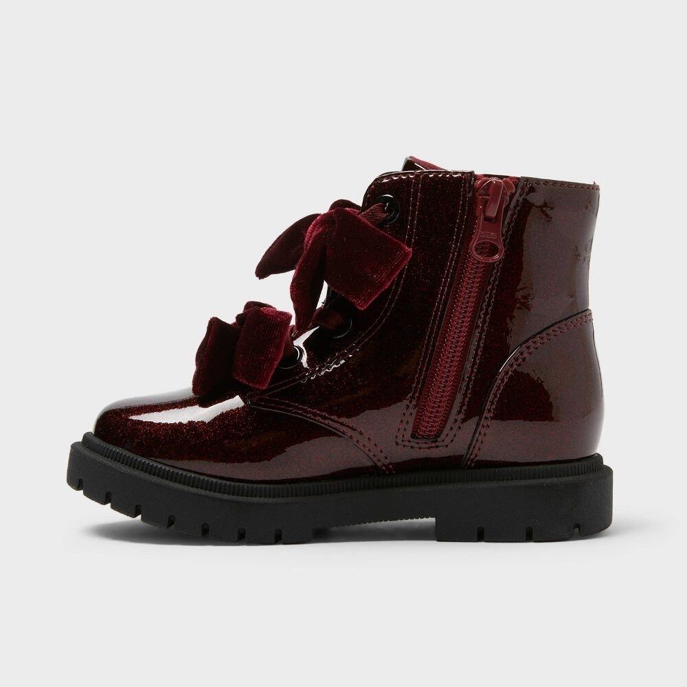 Toddler Estes Shimmer Combat Boots - Cat & Jack Size 10 - Picture 2 of 6